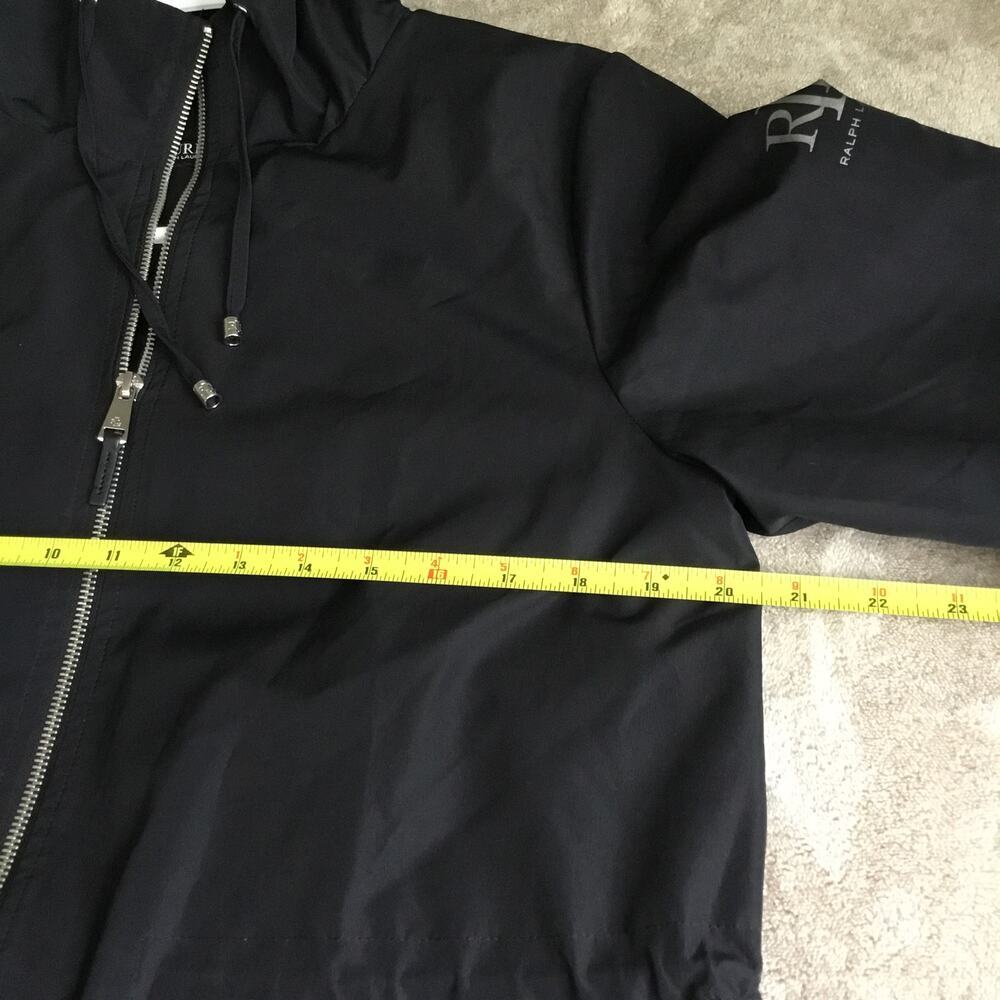 Ralph Lauren blk label hooded black cinch waist pockets light lined jacket M - Picture 7 of 9